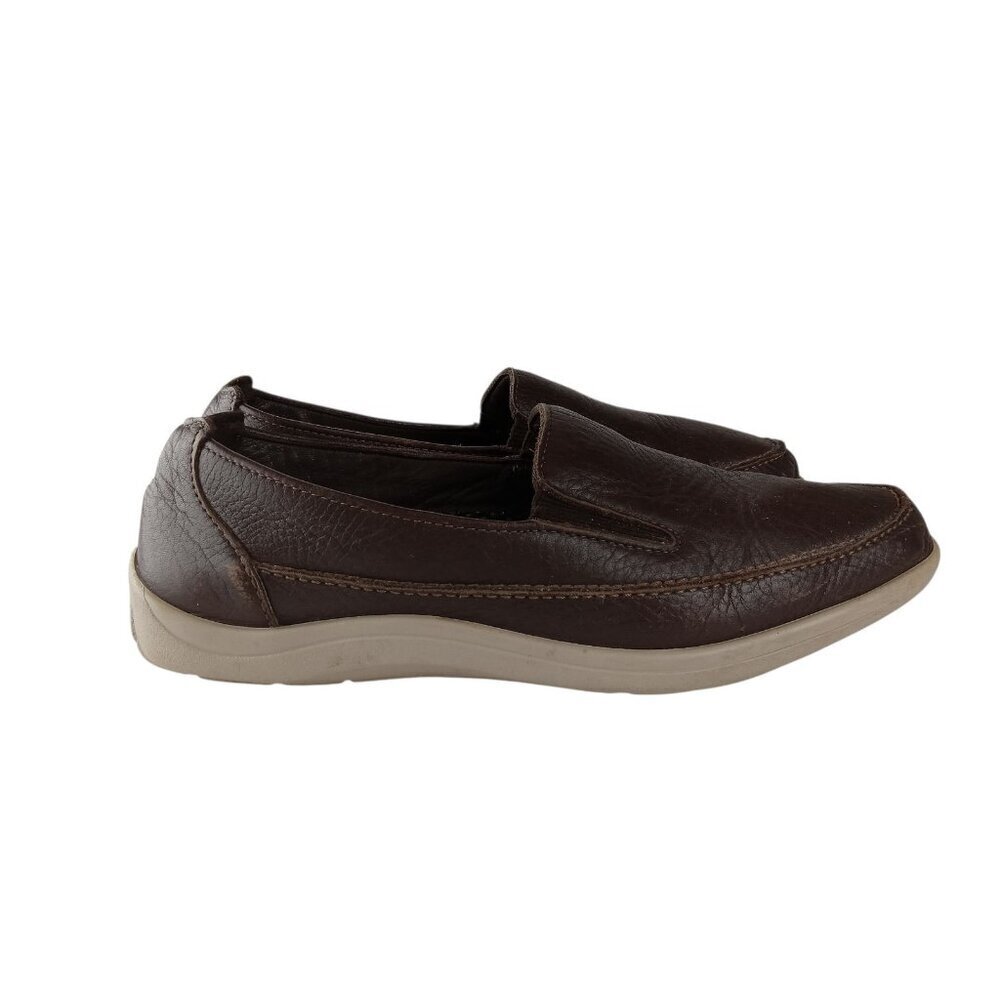 SAS Mens Weekender Slip On Loafer Shoes Brown Leather Upper Size 10.5N